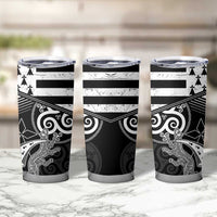 Brittany Ermine Celtic Tumbler Cup Black Celtic Triskels - Wonder Print Shop