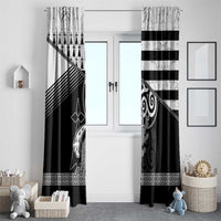 Brittany Ermine Celtic Window Curtain Black Celtic Triskels - Wonder Print Shop