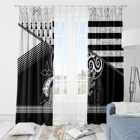 Brittany Ermine Celtic Window Curtain Black Celtic Triskels - Wonder Print Shop