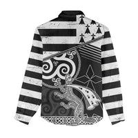 Brittany Ermine Celtic Women Casual Shirt Black Celtic Triskels - Wonder Print Shop