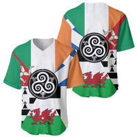 Celtic Nations Flag Baseball Jersey Six Celtic Countries Heritage - Wonder Print Shop