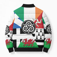 Celtic Nations Flag Bomber Puffer Jacket Six Celtic Countries Heritage - Wonder Print Shop