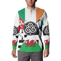 Celtic Nations Flag Button Sweatshirt Six Celtic Countries Heritage - Wonder Print Shop