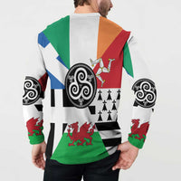 Celtic Nations Flag Button Sweatshirt Six Celtic Countries Heritage - Wonder Print Shop