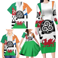 Celtic Nations Flag Family Matching Long Sleeve Bodycon Dress and Hawaiian Shirt Six Celtic Countries Heritage - Wonder Print Shop