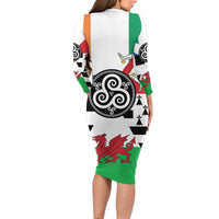 Celtic Nations Flag Family Matching Long Sleeve Bodycon Dress and Hawaiian Shirt Six Celtic Countries Heritage - Wonder Print Shop
