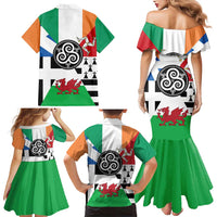 Celtic Nations Flag Family Matching Mermaid Dress and Hawaiian Shirt Six Celtic Countries Heritage - Wonder Print Shop