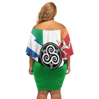 Celtic Nations Flag Family Matching Off Shoulder Short Dress and Hawaiian Shirt Six Celtic Countries Heritage - Wonder Print Shop