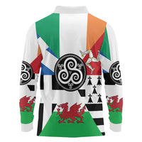 Celtic Nations Flag Long Sleeve Polo Shirt Six Celtic Countries Heritage - Wonder Print Shop
