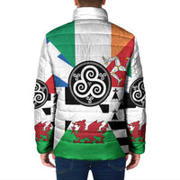 Celtic Nations Flag Padded Jacket Six Celtic Countries Heritage - Wonder Print Shop