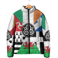 Celtic Nations Flag Padded Jacket Six Celtic Countries Heritage - Wonder Print Shop