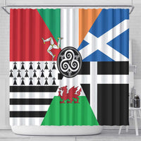 Celtic Nations Flag Shower Curtain Six Celtic Countries Heritage - Wonder Print Shop