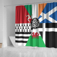 Celtic Nations Flag Shower Curtain Six Celtic Countries Heritage - Wonder Print Shop
