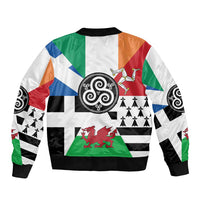 Celtic Nations Flag Sleeve Zip Bomber Jacket Six Celtic Countries Heritage - Wonder Print Shop