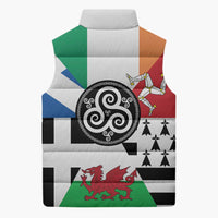 Celtic Nations Flag Sleeveless Puffer Jacket Six Celtic Countries Heritage - Wonder Print Shop