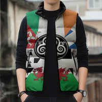 Celtic Nations Flag Sleeveless Puffer Jacket Six Celtic Countries Heritage - Wonder Print Shop