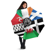 Celtic Nations Flag Umbrella Six Celtic Countries Heritage - Wonder Print Shop