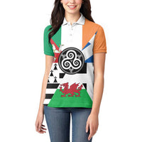 Celtic Nations Flag Women Polo Shirt Six Celtic Countries Heritage - Wonder Print Shop