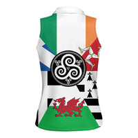 Celtic Nations Flag Women Sleeveless Polo Shirt Six Celtic Countries Heritage - Wonder Print Shop