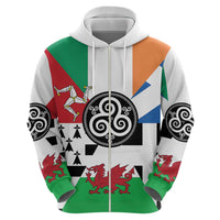 Celtic Nations Flag Zip Hoodie Six Celtic Countries Heritage - Wonder Print Shop