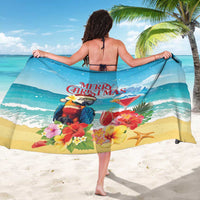 Saint Lucia Christmas Sarong Tropical Parrot With Rum Punch Cocktail - Wonder Print Shop
