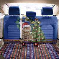 Uruguay Christmas Back Car Seat Cover Pampas Cat With Folk Pattern - Wonder Print Shop