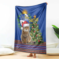 Uruguay Christmas Blanket Pampas Cat With Folk Pattern