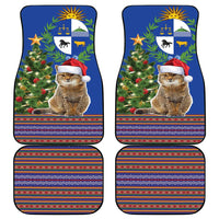 Uruguay Christmas Car Mats Pampas Cat With Folk Pattern - Wonder Print Shop