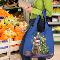 Uruguay Christmas Grocery Bag Pampas Cat With Folk Pattern