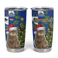 Uruguay Christmas Tumbler Cup Pampas Cat With Folk Pattern - Wonder Print Shop