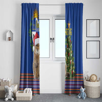Uruguay Christmas Window Curtain Pampas Cat With Folk Pattern - Wonder Print Shop
