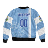 Custom Uruguay Football Bomber Jacket Sun of May The Sky Blue - Wonder Print Shop