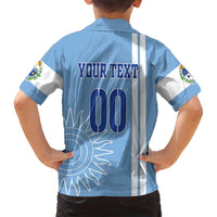 Custom Uruguay Football Family Matching Long Sleeve Bodycon Dress and Hawaiian Shirt Sun of May The Sky Blue - Wonder Print Shop