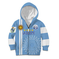 Custom Uruguay Football Kid Hoodie Sun of May The Sky Blue - Wonder Print Shop