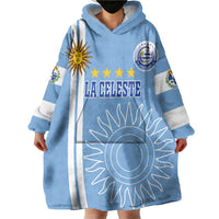 Custom Uruguay Football Wearable Blanket Hoodie Sun of May The Sky Blue - Wonder Print Shop