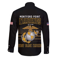 Montford Point Marines Family Matching Off The Shoulder Long Sleeve Dress and Hawaiian Shirt First Black Marines USMC Military - Wonder Print Shop