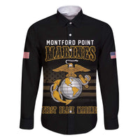Montford Point Marines Family Matching Short Sleeve Bodycon Dress and Hawaiian Shirt First Black Marines USMC Military - Wonder Print Shop