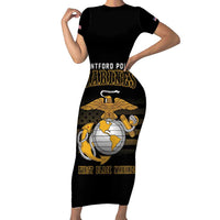 Montford Point Marines Family Matching Short Sleeve Bodycon Dress and Hawaiian Shirt First Black Marines USMC Military - Wonder Print Shop
