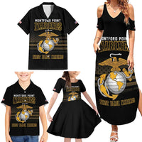 Montford Point Marines Family Matching Summer Maxi Dress and Hawaiian Shirt First Black Marines USMC Military - Wonder Print Shop