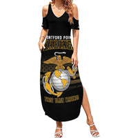 Montford Point Marines Family Matching Summer Maxi Dress and Hawaiian Shirt First Black Marines USMC Military - Wonder Print Shop