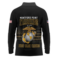 Montford Point Marines Long Sleeve Polo Shirt First Black Marines USMC Military - Wonder Print Shop