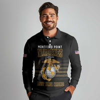 Montford Point Marines Long Sleeve Polo Shirt First Black Marines USMC Military - Wonder Print Shop