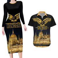 Personalized Hungary Budapest Capital Couples Matching Long Sleeve Bodycon Dress and Hawaiian Shirt Hungarian Turul Bird - Wonder Print Shop