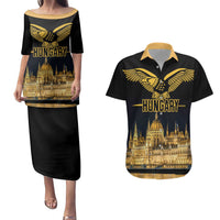 Personalized Hungary Budapest Capital Couples Matching Puletasi and Hawaiian Shirt Hungarian Turul Bird - Wonder Print Shop