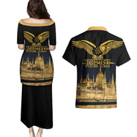Personalized Hungary Budapest Capital Couples Matching Puletasi and Hawaiian Shirt Hungarian Turul Bird - Wonder Print Shop