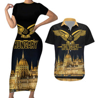Personalized Hungary Budapest Capital Couples Matching Short Sleeve Bodycon Dress and Hawaiian Shirt Hungarian Turul Bird - Wonder Print Shop