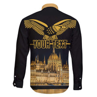 Personalized Hungary Budapest Capital Family Matching Off The Shoulder Long Sleeve Dress and Hawaiian Shirt Hungarian Turul Bird - Wonder Print Shop