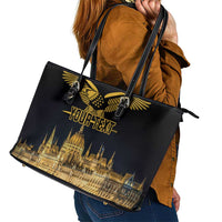 Personalized Hungary Budapest Capital Leather Tote Bag Hungarian Turul Bird - Wonder Print Shop