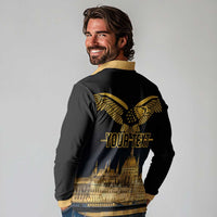 Personalized Hungary Budapest Capital Long Sleeve Polo Shirt Hungarian Turul Bird - Wonder Print Shop