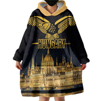 Personalized Hungary Budapest Capital Wearable Blanket Hoodie Hungarian Turul Bird - Wonder Print Shop